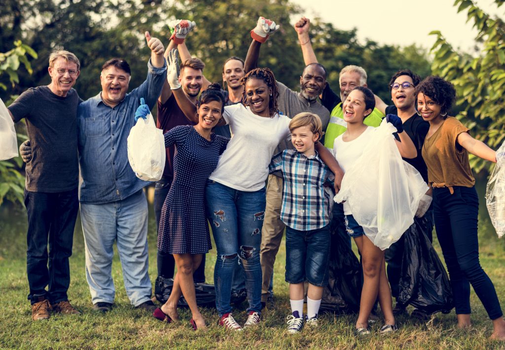 Picture of celebrating group of litter pickers